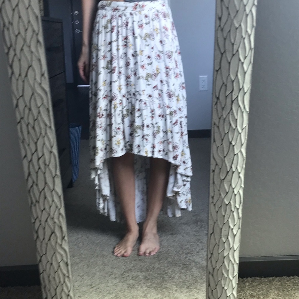 Exhilaration high low floral skirt